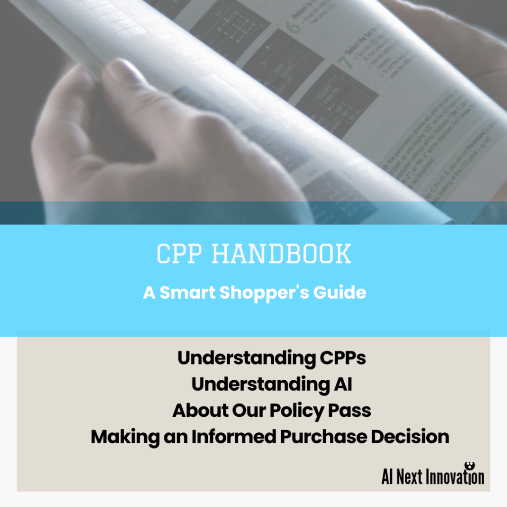 Hands holding the CPP handbook, a comprehensive guide for smart AI shoppers.