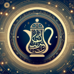 Digital icon of a traditional Arabic coffee pot with calligraphy, representing ArabChatGPT, the culturally attuned Arabic digital assistant.